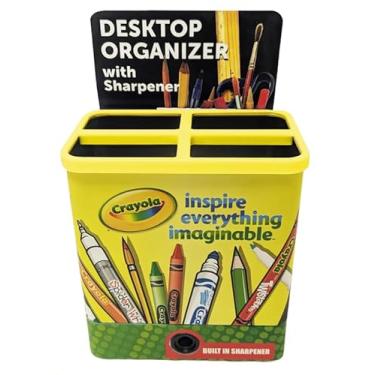 Imagem de Organizador Crayola com apontador na parte inferior, compartimento inferior abre