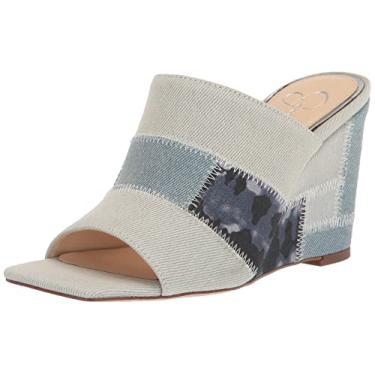 Imagem de Jessica Simpson Sandálias femininas Aishia Denim Slip-On Wedge, Vintage claro, 36