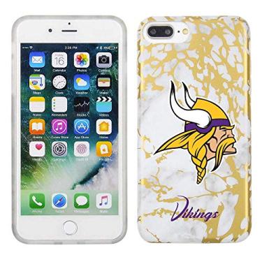 Imagem de Prime Brands Group Capa de celular para Apple iPhone 8 Plus/7 Plus/6S Plus - Branco/Ouro - Licenciado pela NFL Minnesota Vikings