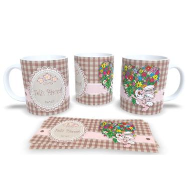 Imagem de Caneca de Porcelana Branca Personalizada Coleção Páscoa Feliz