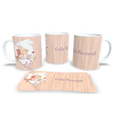 Imagem de Caneca de Porcelana Branca Personalizada Coleção Páscoa Feliz