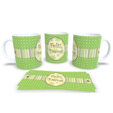 Imagem de Caneca de Porcelana Branca Personalizada Coleção Páscoa Feliz