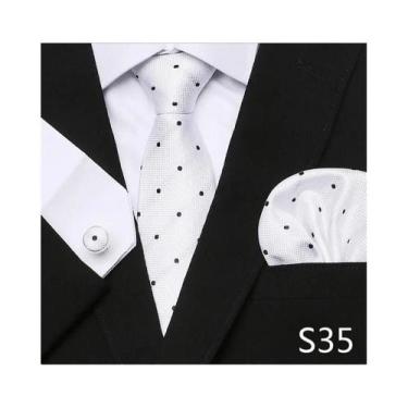 Imagem de Conjunto de Abotoaduras e Gravata Xadrez Vermelha para Homens - Ideal 