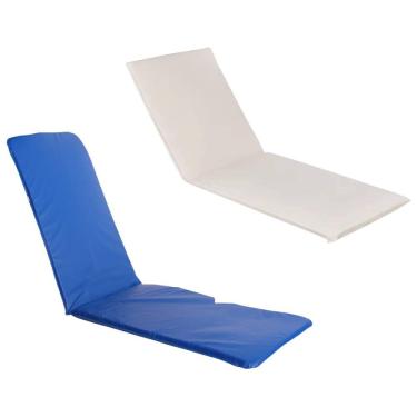 Imagem de Almofada Colchonete Espreguiçadeira Lisa Branca E Azul