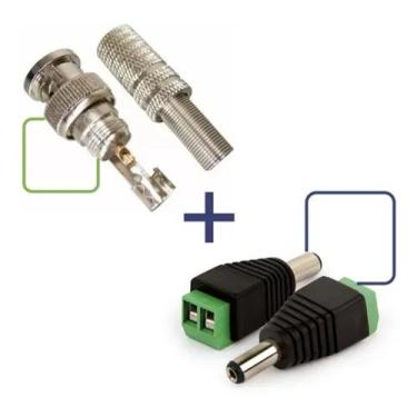 Imagem de Kit 16 conector bnc mola parafuso com 8p4macho +8 p4 fêmea - Chinesa