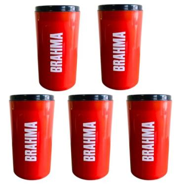 Imagem de 5 Kit Porta Latão 473ml Suporte Cerveja Lata Térmico Brahma