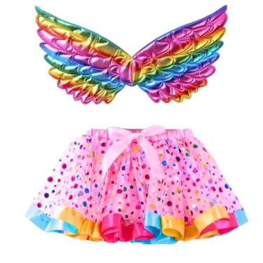 Imagem de Fantasia Infantil Juvenil Unicórnio Gatinho Asa Anjo Colorido Carnaval Brilho Bloquinho Folia Alegria Rosa Festa Dança Saia de Tule Tutu (Rosa, Único)