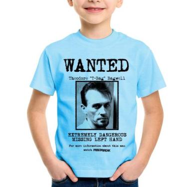 Imagem de Camiseta Infantil Wanted T-Bag - Foca na Moda, Azul bebê, 14