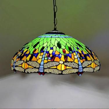 Imagem de Restaurante Contemporâneo Lustre Campo Americano Sala Quarto Hotel Corredor Vidro Colorido Lâmpada Pingente (Um D46CM)