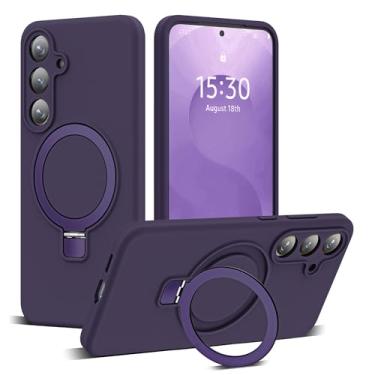 Imagem de SKYLMW Capa compatível com Samsung Galaxy S2 Plus com suporte magnético invisível, compatível com Mag-Safe, capa de telefone de silicone militar com proteção contra quedas S25 Plus para mulheres e