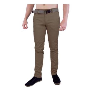 Imagem de Calça Masculina Amil Sport Fino Brim Com Elastano 1788, Kaki, 56