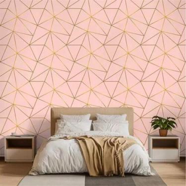 Imagem de Papel de Parede Adesivo Auto Colante Decorativo Rose Rosa Salmão Salas