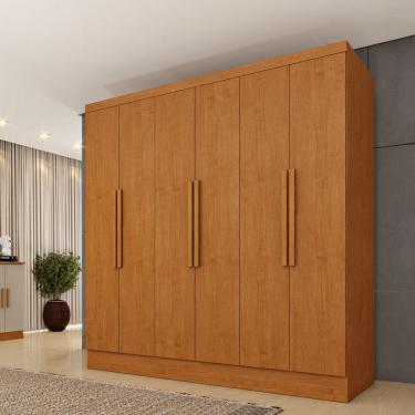 Imagem de Guarda-Roupa Casal Bariloche 6 Portas 4 Gavetas Cinamomo - Tcil Móveis