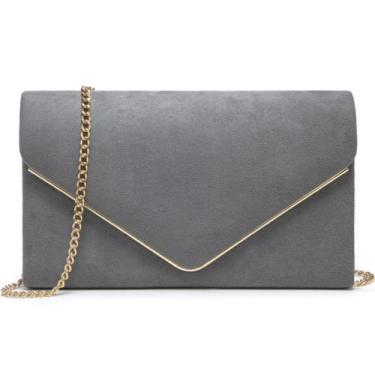 Imagem de Bolsa embreagem feminina Dasein, festa formal, veludo de estanho