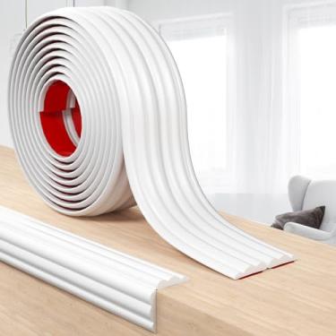 Imagem de Moldagem de acabamento de canto, acabamento de moldagem de descascar e colar, protetores de canto autoadesivos para paredes, protetor de canto de parede interno e externo flexível, para piso de borda