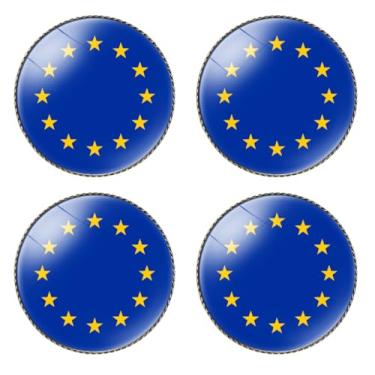 Imagem de HSQCEZ 4 pinos de bandeira da União Europeia redondos 2,5 cm, alfinetes de lapela emblema de lembrança para chapéu e mochila de roupas, acessórios de broche de bandeira da UE lembrancinhas de festa,