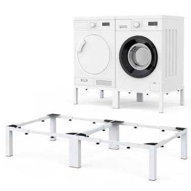 Imagem de MATALDE Suporte de pedestal ajustável para lavadora e secadora - Suporte para máquina de lavar roupa resistente e universal (40,9-66,14L × 20,47-83,07 W × 12,6H polegadas) - Compatível com lavadoras e