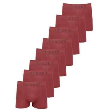 Imagem de Kit 8 Cuecas Masculinas Boxer Microfibra Huxter Vinho, GG