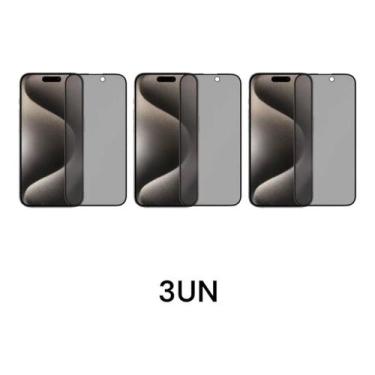 Imagem de 3UN Películas Privacidade 3D De Vidro Anti Espião Para Iphone 15 PRO -