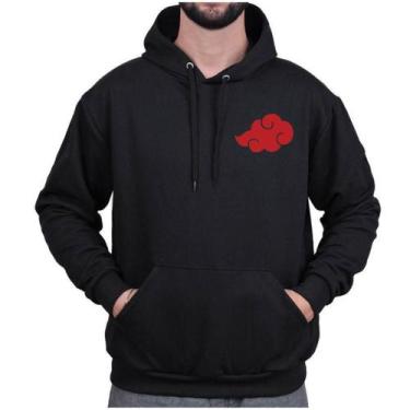 Imagem de Blusa de Frio Moletom Unissex Anime Naruto Akatsuki Canguru Flanelada 