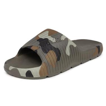 Imagem de Nautica Chinelos de chuveiro masculinos acolchoados – Sandálias esportivas leves de espuma EVA para piscina, praia, academia e uso casual, Arnon camuflado verde, 41