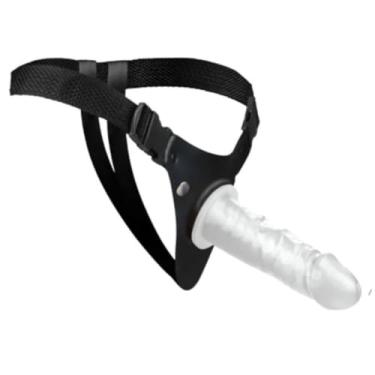 Imagem de Kit Cinta Com Prótese De Vértebra 15 X 4Cm Cinta Peniana Flexível Versátil Prazer Intenso e Seguro [TRANSPARENTE]