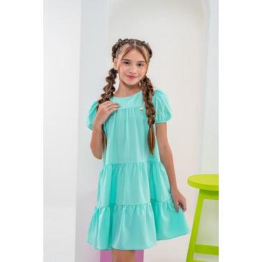 Imagem de Vestido Infantil Menina Rodado Zara Picolé Rosa, Verde claro, 06