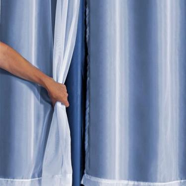 Imagem de Cortina Blackout PVC com Tecido Voil 4,20 m x 2,50 m - Quarto, Sala e 