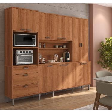 Imagem de Armário de Cozinha 12 Portas 3 Gavetas Pulse Jequitibá - Lukaliam