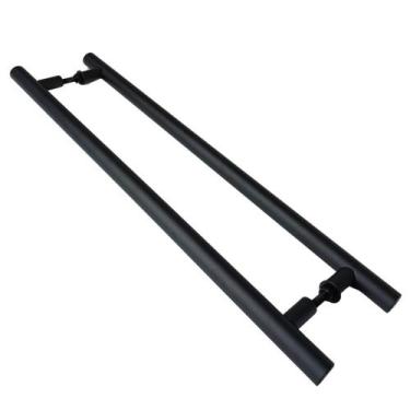 Imagem de Puxador Duplo Alumínio Tubular 60cm Porta Pivotante Preto - Montelar A