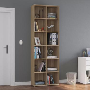 Imagem de Estante para Livros com 12 Nichos Caracol Politorno Castanho