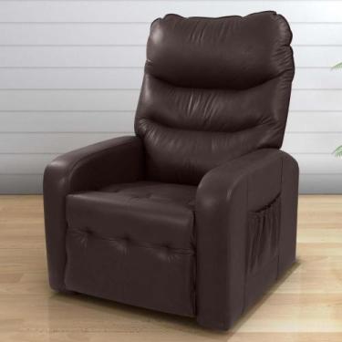 Imagem de Poltrona Reclinável para Descanso Julia Sintetico Marrom - CasaH