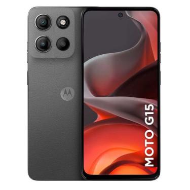 Imagem de Smartphone Moto G15 256GB Grafite Vegan Leather Tela 6.7 Câmera Dupla 50MP Selfie 8MP Dual Chip Android 15 Motorola