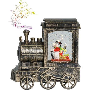 Imagem de Wondise Lanterna Formato Trem - Globo De Neve Musical Natal
