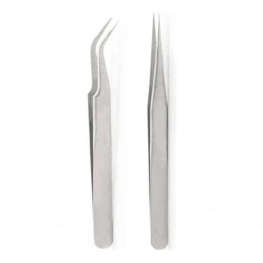 Imagem de 1 Par De Pinças p/ Alongamento Extensão De Cilios Fio A Fio