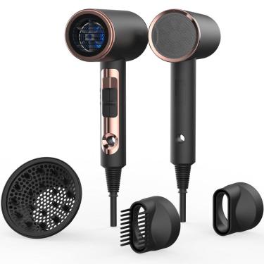 Imagem de Secador de cabelo FUNTIN F01 Rose Golden Black 1800W para cabelos 4C