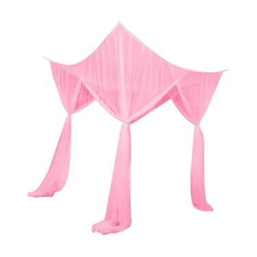 Imagem de WeiLaiKeQi 4 canto postal cama de dossel de veludo capa de cama de roupa de cama de vestes de cama de roupa de cama de malha decorativa para mulheres em casa