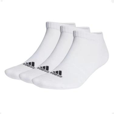 Imagem de Meias Amortecidas Cano Baixo 3 Pares Adidas Branca, White, Black, 38/4