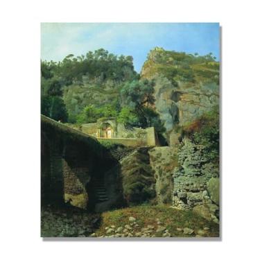 Imagem de Impressões em tela famosas. "Paisagem 38.1 cm por Lev Lagorio, Reproduções de arte clássicas, decoração de parede moderna para sala de estar escritório. 30x36cm-11.8x14.2in sem moldura