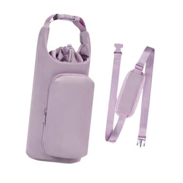 Imagem de simhoa Bolsa de tampa de copo de porta de garrafa de água com alça de ombro portátil luva de garrafa de água ao ar livre para acampamento ao ar livre, Roxo