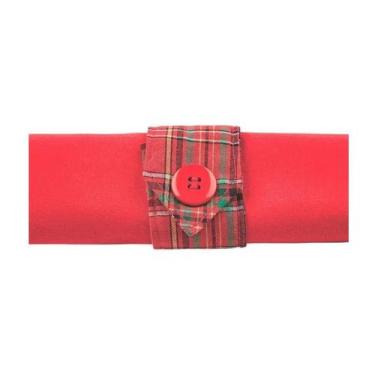 Imagem de Conjunto com um guardanapo de tecido e uma  argola red tartan - 1un - 