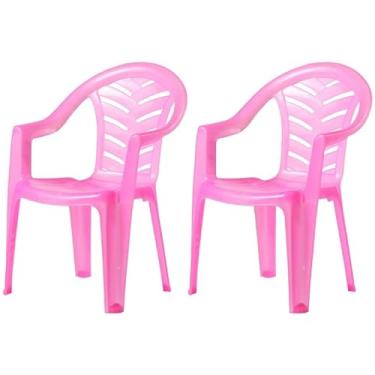 Imagem de Kit 2 Cadeiras Infantil Plástica Reforçada Rosa - Segurança, Conforto e Durabilidade