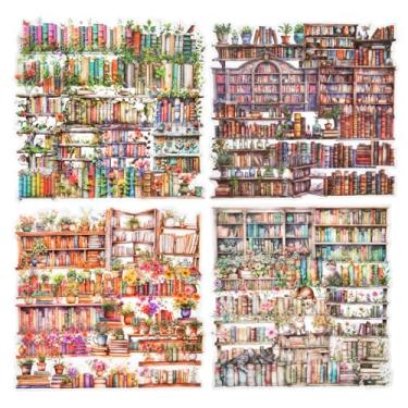 Imagem de Miyouluna Conjunto de 60 peças de adesivos de PET para estante de livros, livros vintage efêmeros para álbuns, diário, diário de balas, à prova d'água, suprimentos de artesanato DIY
