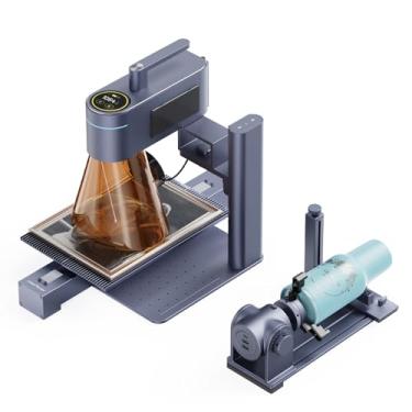 Imagem de LaserPecker 4 gravadores a laser com extensão giratória e deslizante, máquina de corte de gravação a laser de fibra e diodo para metal, madeira, plástico, acrílico, couro, joias, artesanato,
