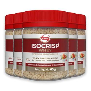 Imagem de Kit 5 Isocrisp Whey Protein Vitafor Neutro 60g
