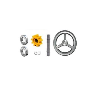 Imagem de Kit Betoneira Menegotti 120/150l Polia Eixo Pinhão Rolamento