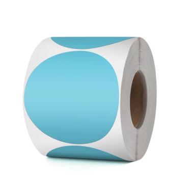 Imagem de Etiquetas térmicas YIKIADA Blue Circle Vinyl 7,6 cm à prova d'água 500