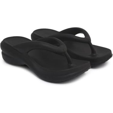 Imagem de Tamanco Ortopédico Chinelo Feminino Nuvem Ideal Para Esporao Fascite Plantar e Dores Nas Pernas (Preto, BR, Adulto, Faixa Numérico, 33, 34)