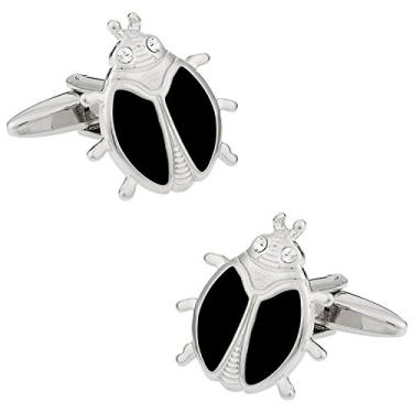 Imagem de Abotoaduras femininas com esmalte preto com caixa de apresentação Cuff-Daddy