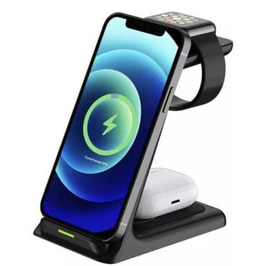 Imagem de Carregador Indução 3 Em 1 celular Relógio fone  - fam